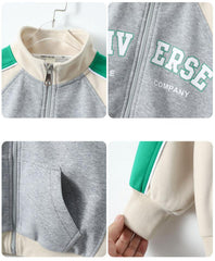 HBC040924-14 طقم بناتي قطن تقيل خريفي ربيعي قطعتين ( جكيت + بنطلون)