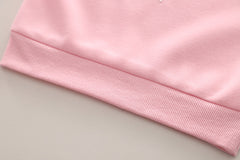 SSN040924-21 طقم بناتي قطن تقيل خريفي ربيعي قطعتين ( بلوزة + بنطلون)