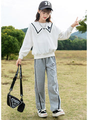 HBC040924-1 بدلة قطنية بناتي قطعتين ( بلوزة + بنطلون)