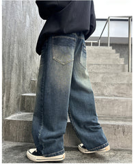 WZH301124-33 بنطلون جينز قصة عريضة