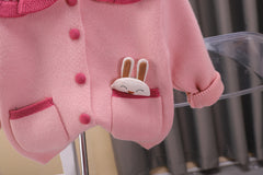 SSX220824-175 طقم بناتي صوف تقيل وناعم شتوي قطعتين ( جكيت + تنورة)