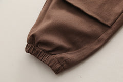 SSX220824-138 طقم ولادي خريفي ربيعي 3 قطع ( قميص + فست صوف + بنطلون كتان)