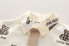 SSX220824-76 طقم صيفي 3 قطع ( قميص + جرافة + شورت )