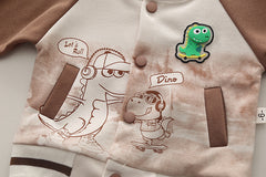 SSX220824-113 ترينج ولادي قطعتين خريفي ربيعي ( جكيت + بنطلون) مع اضاءة للديناصور