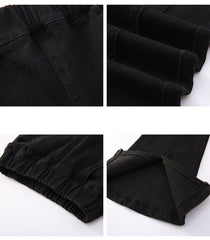 RM110825-11 بنطلون جينز اسود قصة عصرية