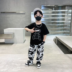 FU14042024-58 طقم صيف بارد قطعتين ( بلوزة + بنطلون)