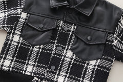 SSN040924-19 طقم ولادي 4 قطع ( جكيت مصوف + قميص ابيض + جرافة + بنطلون)