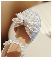 WDY260924-3 صندل بناتي مزين بالدانتيل والستراس واللولو