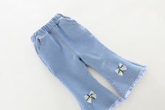 AO0508-215 طقم بناتي 3 قطع ( قميص + جكيت + بنطلون جينز )