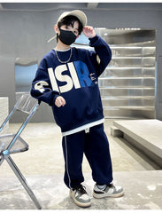 WZ261124-15 ترينج ولادي قطن خريفي ربيعي قطعتين ( بلوزة + بنطلون) خامة ممتازة