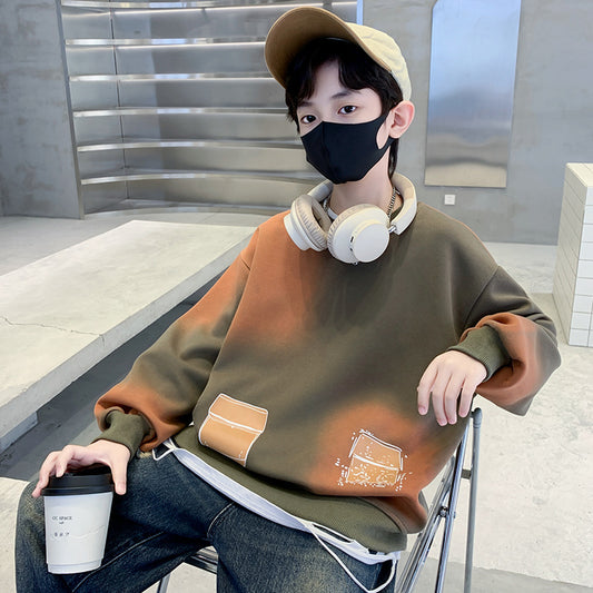 WZH301124-6 هودي ولادي قطن دافي