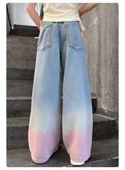 RM150424-31 طقم بناتي جينز صيفي قطعتين ( بلوزة + تنورة )