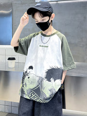 WZH301124-2 بلوزة رسم انمي فادي قطن اصلي 100%