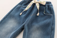 SSN040924-14 طقم شتوي تقيل مبطن بالكامل ( جكيت + بنطلون جينز مبطن )