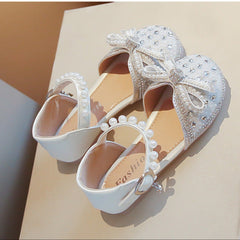 WDY260924-3 صندل بناتي مزين بالدانتيل والستراس واللولو