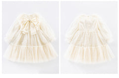 RM1231-03 فستان بناتي مزين بالبرق والشيفون مع ببيونة ستان