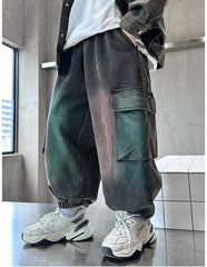 WZH301124-24 طقم جينز ولادي قطعتين ( جكيت + بنطلون)