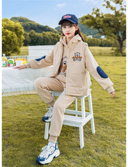 HBC040924-8 طقم بناتي شتوي مبطن فرو بالكامل 3 قطع ( بلوزة + فست + بنطلون)