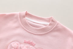 SSN040924-40 طقم بناتي جينز قطعتين ربيعي خريفي ( بلوزة + بنطلون جينز )