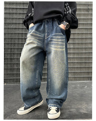 WZH301124-33 بنطلون جينز قصة عريضة