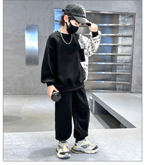 WZH301124-52 بدلة سبورت ولادي قطن قطعتين ( بلوزة + بنطلون)