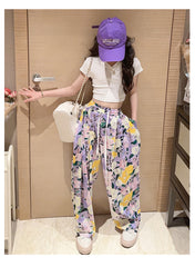 RM150424-12 طقم صيفي بناتي قطعتين ( بلوزة + بنطلون )