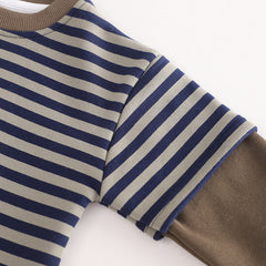 SSX220824-26 طقم ولادي شتوي تقيل مبطن فرو بالكامل قطعتين ( بلوزة + بنطلون)