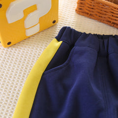 SSN040924-9   طقم ولادي قطن خريفي ربيعي تقيل قطعتين ( بلوزة + بنطلون )