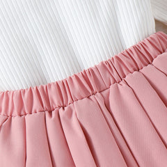 EU120424-15 طقم بناتي خريفي شتوي ربيعي ( بلوزة + تنورة)