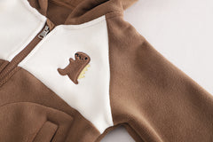 SSX220824-21 طقم ولادي شتوي تقيل مبطن فرو بالكامل 3 قطع ( جكيت + حقيبة + بنطلون)