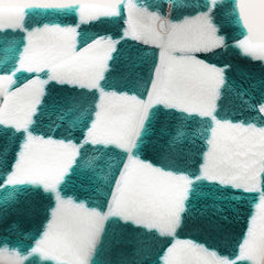 SSX220824-28 كبود بناتي ولادي مبطن مع حقيبة فرو ومبطن فرو تقيل