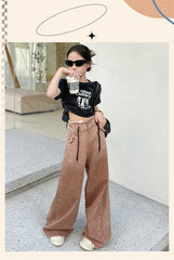 RM150424-22 طقم بناتي صيفي قطعتين ( بلوزة + بنطلون)