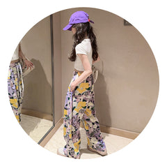 RM150424-12 طقم صيفي بناتي قطعتين ( بلوزة + بنطلون )