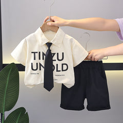 SSX220824-5 طقم ولادي 3 قطع ( قميص + شورت + جرافة )