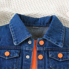 EU120424-50 طقم أفرهول بناتي مع جكيت جينز فخم