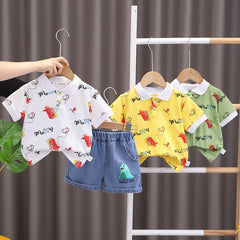 SSX220824-7 طقم صيفي قطعتين ( بلوزة + شورت )