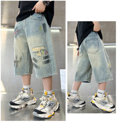 WZH301124-11 شورت جينز ناعم وطويل