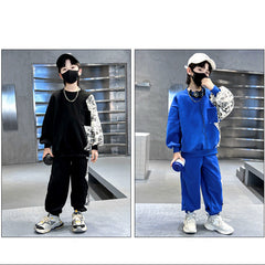 WZH301124-52 بدلة سبورت ولادي قطن قطعتين ( بلوزة + بنطلون)