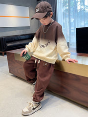 WZH301124-54  ترينج ولادي خريفي شتوي تقيلة قطعتين ( بلوزة + بنطلون)