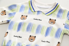 RM0608-20 طقم ولادي قطعتين ( بلوزة قطنية + بنطلون جينز )