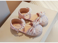 WDY260924-3 صندل بناتي مزين بالدانتيل والستراس واللولو