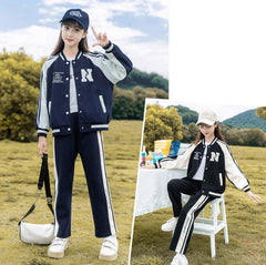 RM090424-28 طقم سبورت بناتي قطعتين ( جكيت + بنطلون )