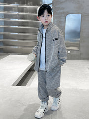 WZ261124-9 بدلة خريفي شتوي مصوفة تقيلة كتير قطعتين ( جكيت + بنطلون)