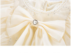 RM1231-03 فستان بناتي مزين بالبرق والشيفون مع ببيونة ستان