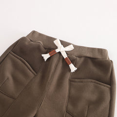 SSX220824-26 طقم ولادي شتوي تقيل مبطن فرو بالكامل قطعتين ( بلوزة + بنطلون)