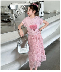 RM150424-37 طقم بناتي صيفي ( بلوزة + تنورة)