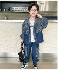 RM1227-20 طقم جينز ناعم و فاخر بجي قطعتين ( جكيت + بنطلون)