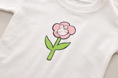 SSN040924-62 طقم بناتي قطن خريفي ربيعي 3 قطع ( جكيت + بلوزة + بنطلون جينز )