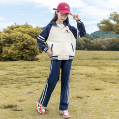 RM090424-11 طقم سبورت قطني قطعتين ( جكيت + بنطلون )