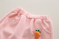 SSN040924-58 طقم بناتي قطن تقيل خريفي ربيعي 3 قطع ( جكيت + بلوزة+ بنطلون)